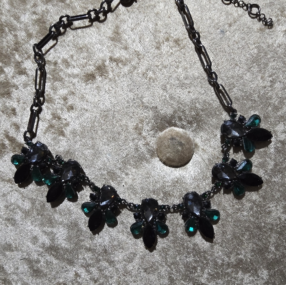 Black and Green Statement Necklace